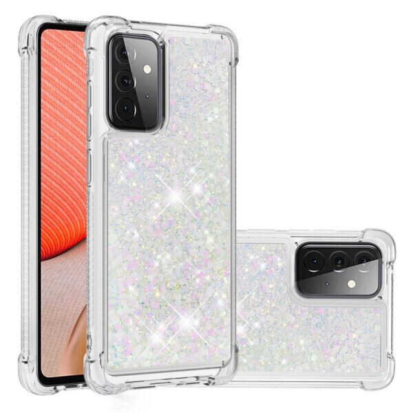 

Силиконовый (TPU) чехол Deexe Liquid Glitter для Samsung Galaxy A72 (А725) - White