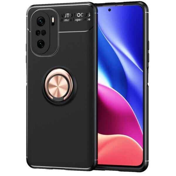 

Защитный чехол UniCase Magnetic Ring для Xiaomi Redmi K40 / K40 Pro / Mi 11i / Poco F3 - Black / Rose Gold