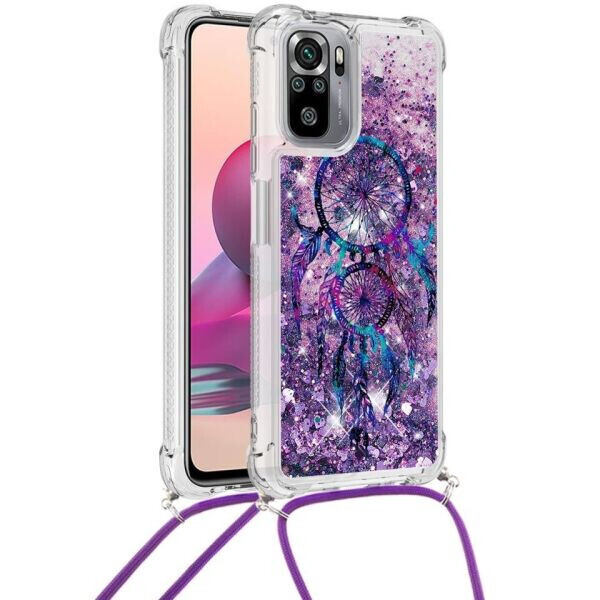 

Силиконовая накладка Deexe Fashion Glitter with Strap для Xiaomi Redmi Note 10 / Note 10s - Wind Chime