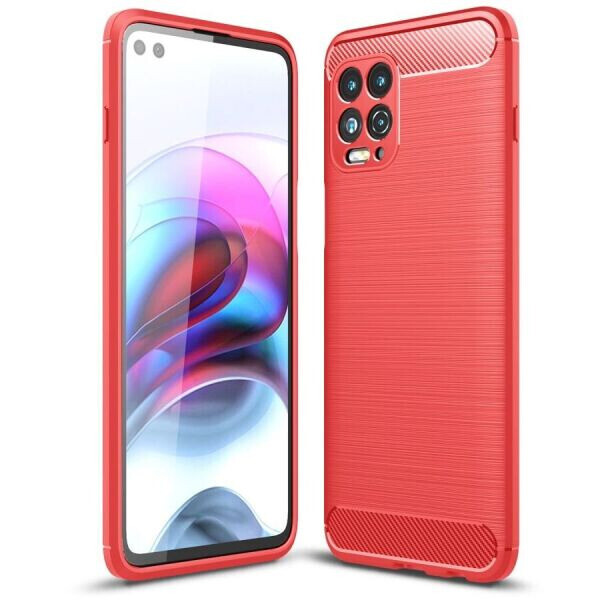 

Защитный чехол UniCase Carbon для Motorola Moto G100 - Red