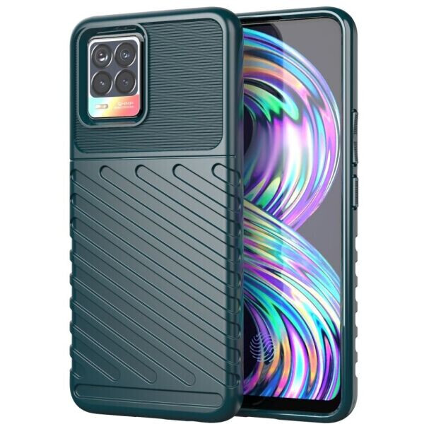 

Защитный чехол Deexe Thunder Series для Realme 8 / 8 Pro - Green