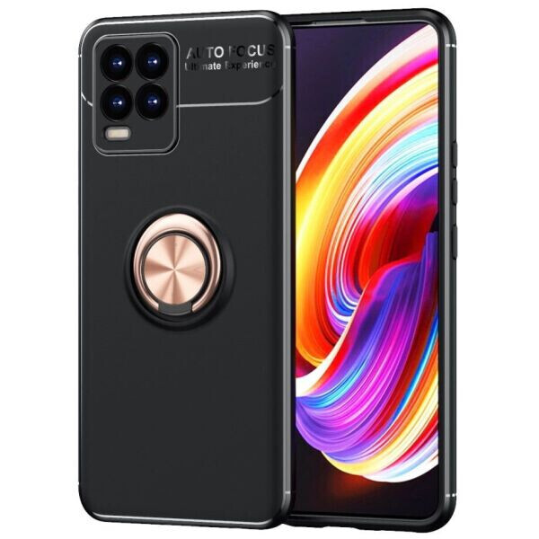 

Защитный чехол UniCase Magnetic Ring для Realme 8 / 8 Pro - Black / Rose Gold