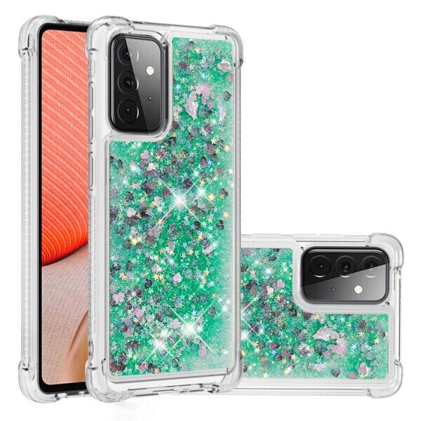 

Силиконовый (TPU) чехол Deexe Liquid Glitter для Samsung Galaxy A72 (А725) - Green