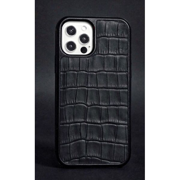 

Кожаный чехол LIMITED Croco Skin для Apple iPhone 12 / iPhone 12 Pro - Black