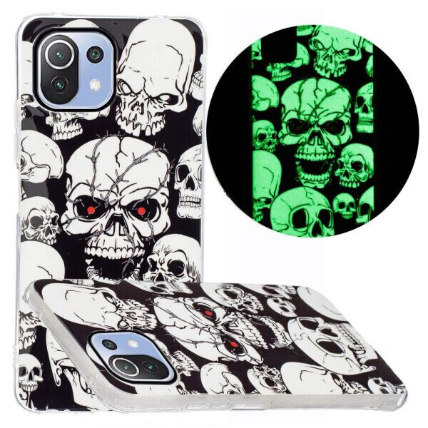 

Силиконовый (TPU) чехол Deexe LumiCase для Xiaomi Mi 11 Lite - Skull