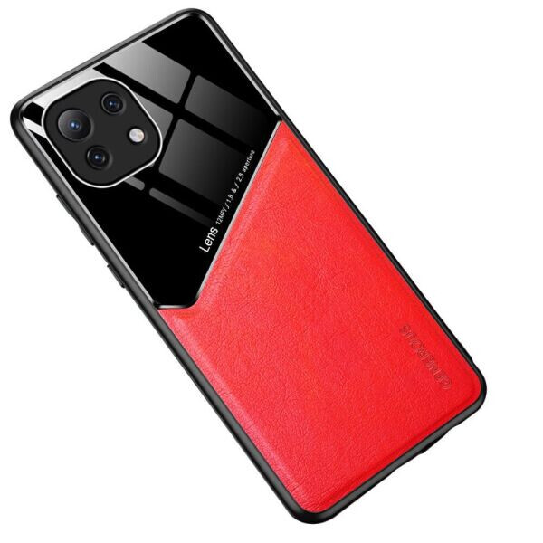 

Защитный чехол Deexe Magnetic Leather Cover для Xiaomi Mi 11 Lite - Red