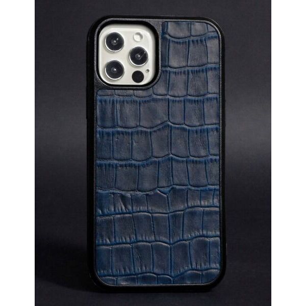 

Кожаный чехол LIMITED Croco Skin для Apple iPhone 12 / iPhone 12 Pro - Blue
