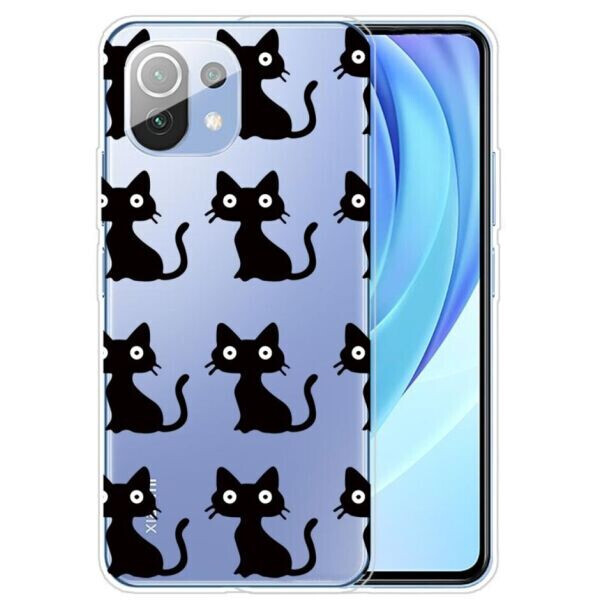 

Силиконовый (TPU) чехол Deexe Pretty Glossy для Xiaomi Mi 11 Lite - Black Cats