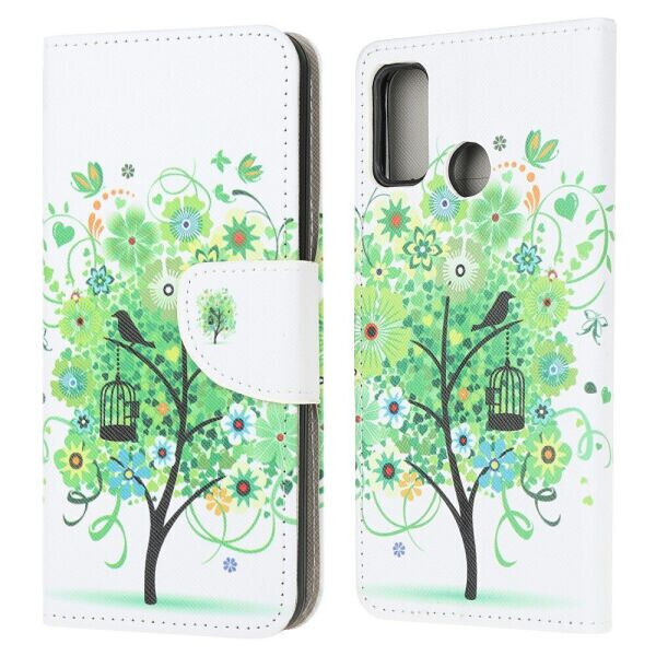 

Чехол-книжка Deexe Color Wallet для Motorola Moto G10 / G30 - Green Tree
