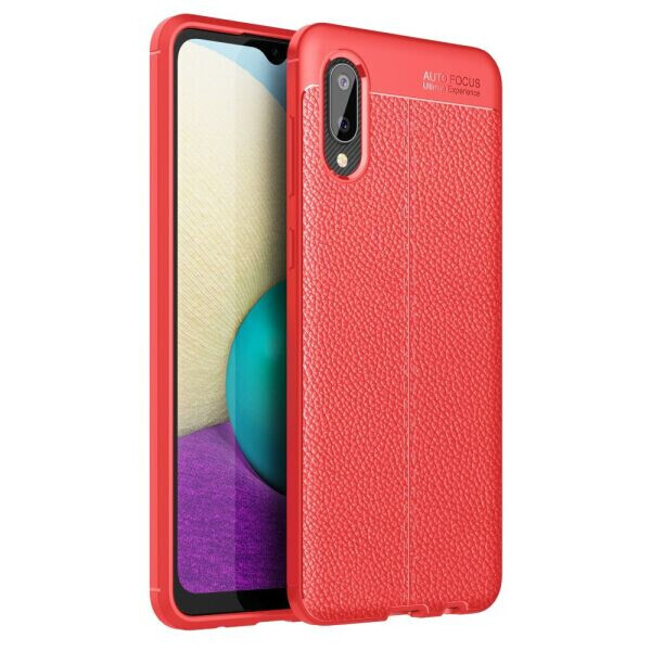 

Защитный чехол Deexe Leather Cover для Samsung Galaxy A02 (A022) - Red