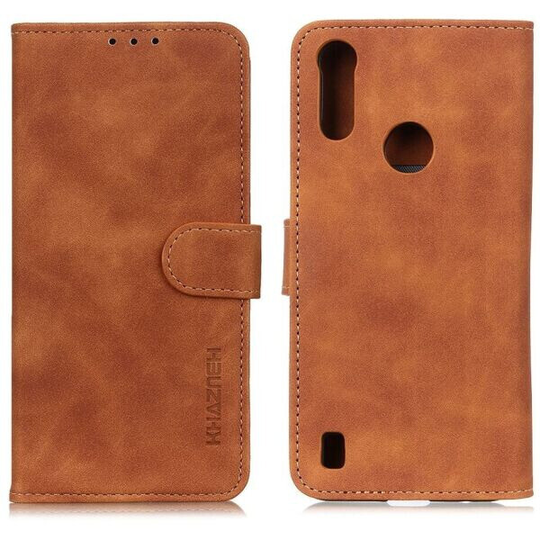 

Чехол-книжка KHAZNEH Retro Wallet для Motorola Moto E7 Power - Brown
