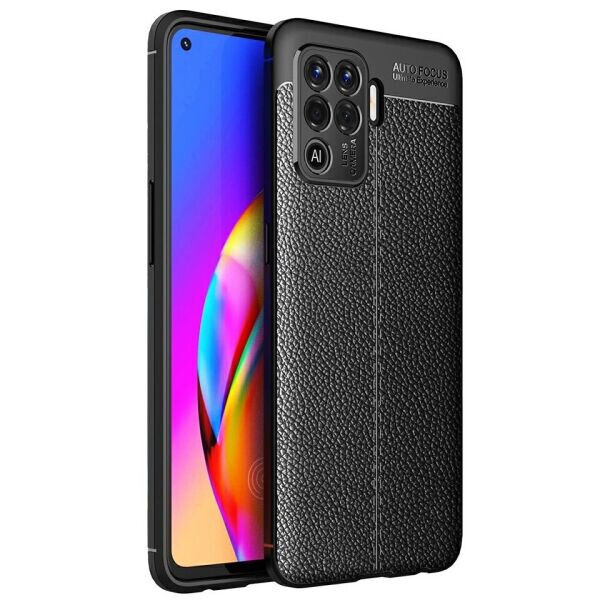 

Защитный чехол Deexe Leather Cover для OPPO Reno 5 Lite - Black