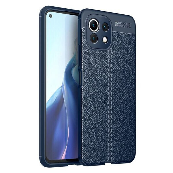 

Защитный чехол Deexe Leather Cover для Xiaomi Mi 11 Lite - Blue