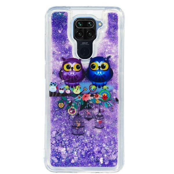 

Силиконовый (TPU) чехол Deexe Fashion Glitter для Xiaomi Redmi Note 9 - Lovely Owls