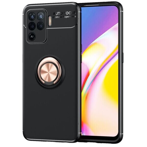 

Защитный чехол UniCase Magnetic Ring для OPPO Reno 5 Lite - Black / Rose Gold