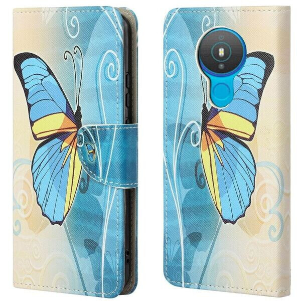 

Чехол-книжка Deexe Color Wallet для Nokia 1.4 - Blue Butterfly