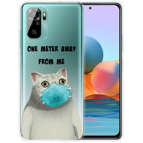 

Силиконовый (TPU) чехол Deexe Pretty Glossy для Xiaomi Redmi Note 10 / Note 10s - Cat with Mask