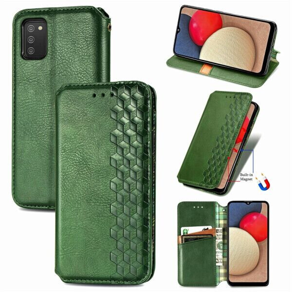 

Чехол Deexe Rhombus Wallet для Samsung Galaxy A02s (A025) - Green