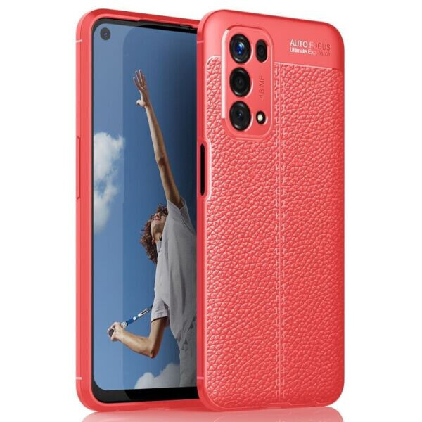 

Защитный чехол Deexe Leather Cover для OPPO A74 - Red