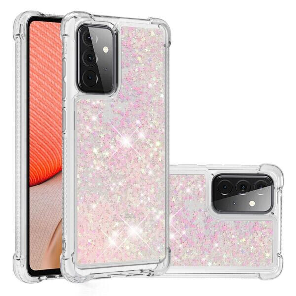 

Силиконовый (TPU) чехол Deexe Liquid Glitter для Samsung Galaxy A72 (А725) - Pink