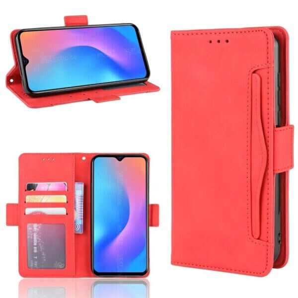 

Чехол Deexe Wallet Stand для BlackView A60 Pro - Red