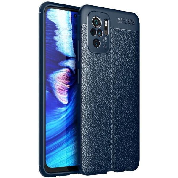 

Защитный чехол Deexe Leather Cover для Xiaomi Redmi Note 10 / Note 10s - Dark Blue
