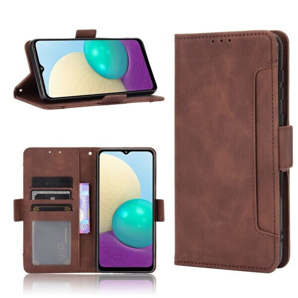 

Чехол Deexe Wallet Stand для Samsung Galaxy A02 (A022) - Brown
