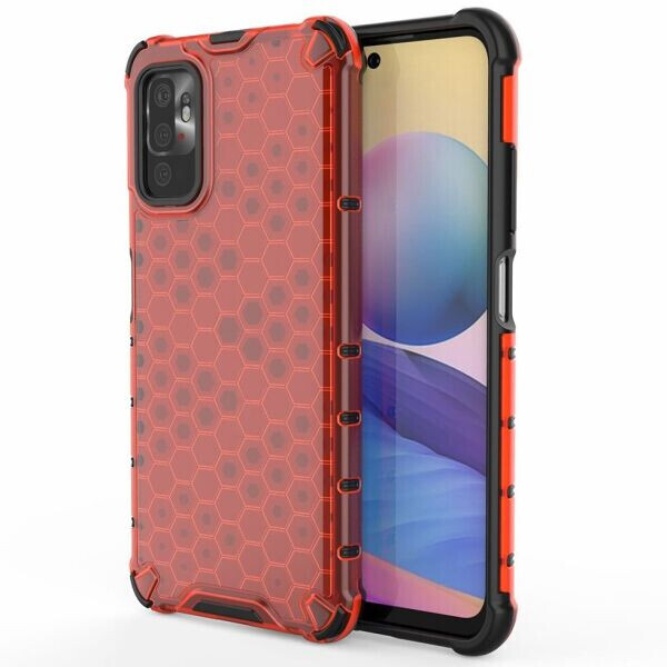 

Защитный чехол Deexe Honeycomb Series для Xiaomi Redmi Note 10 5G / Poco M3 Pro - Red