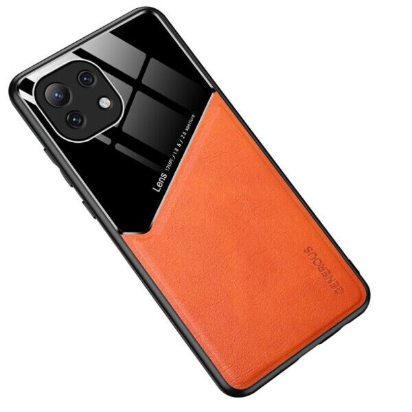 

Защитный чехол Deexe Magnetic Leather Cover для Xiaomi Mi 11 Lite - Orange