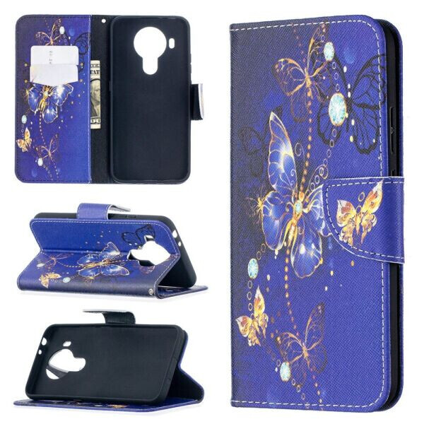 

Чехол-книжка Deexe Color Wallet для Nokia 5.4 - Gold Butterfly