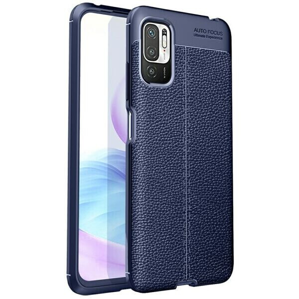 

Защитный чехол Deexe Leather Cover для Xiaomi Redmi Note 10 5G / Poco M3 Pro - Blue