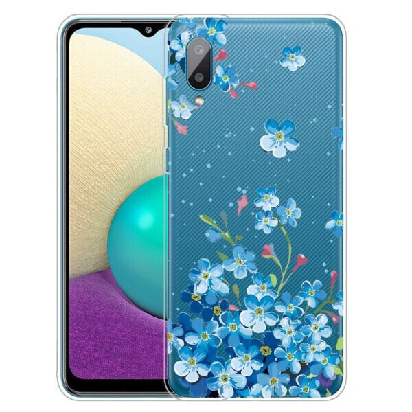 

Силиконовый (TPU) чехол Deexe Pretty Glossy для Samsung Galaxy A02 (A022) / M02 - Blue Flower