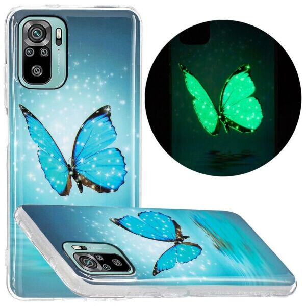 

Силиконовый (TPU) чехол Deexe LumiCase для Xiaomi Redmi Note 10 / Note 10s - Blue Flower