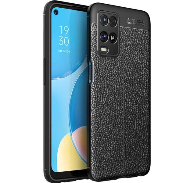 

Защитный чехол Deexe Leather Cover для OPPO A54 - Black