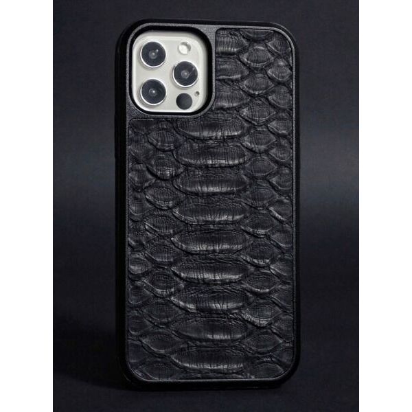Кожаный чехол LIMITED Python Skin для Apple iPhone 12 / iPhone 12 Pro - Black