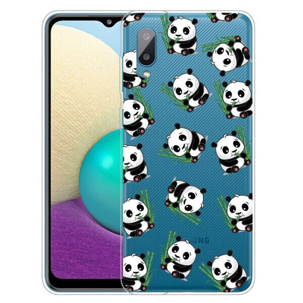 

Силиконовый (TPU) чехол Deexe Pretty Glossy для Samsung Galaxy A02 (A022) / M02 - Panda and Bamboo