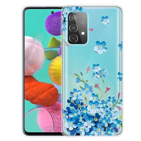 

Силиконовый (TPU) чехол Deexe Pretty Glossy для Samsung Galaxy A32 (А325) - Blue Flowers