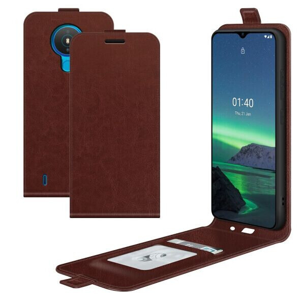 

Чехол Deexe Flip Case для Nokia 1.4 - Brown