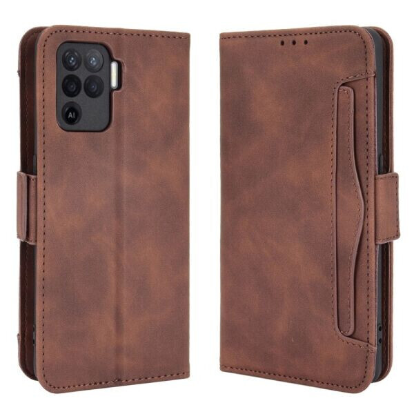 

Чехол Deexe Wallet Stand для OPPO Reno 5 Lite - Brown