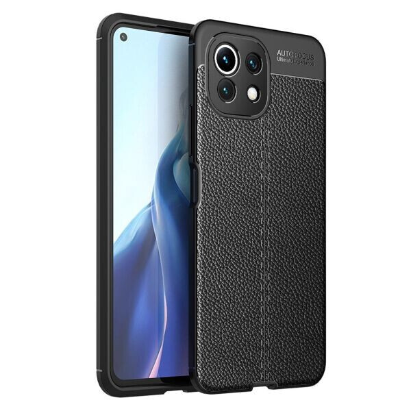 

Защитный чехол Deexe Leather Cover для Xiaomi Mi 11 Lite - Black