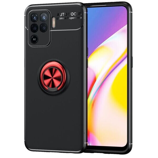 

Защитный чехол UniCase Magnetic Ring для OPPO Reno 5 Lite - Black / Red