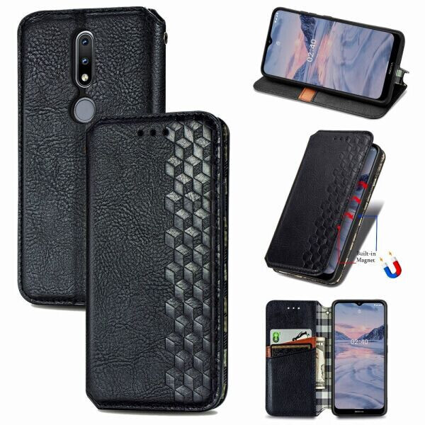 

Чехол Deexe Rhombus Wallet для Nokia 2.4 - Black