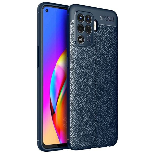 

Защитный чехол Deexe Leather Cover для OPPO Reno 5 Lite - Blue