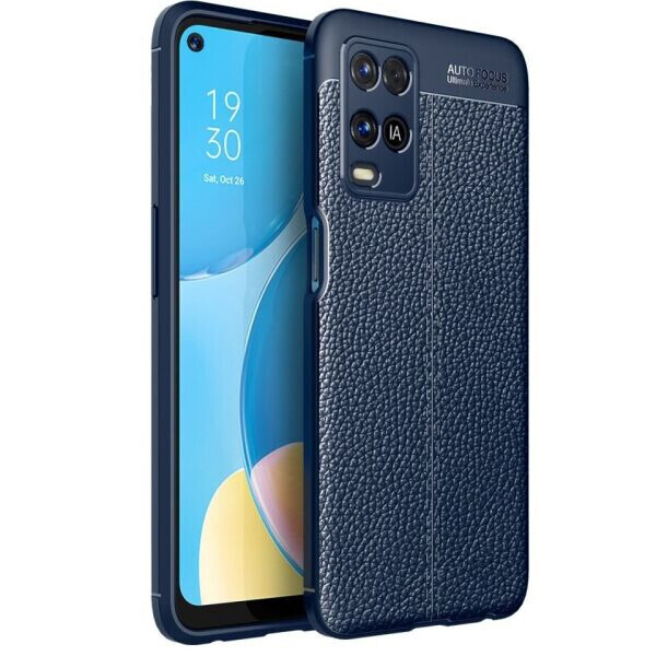 

Защитный чехол Deexe Leather Cover для OPPO A54 - Blue