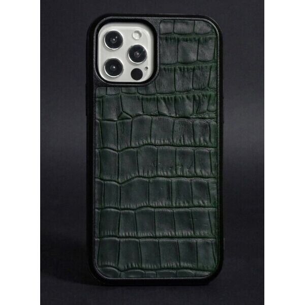 

Кожаный чехол LIMITED Croco Skin для Apple iPhone 12 / iPhone 12 Pro - Green