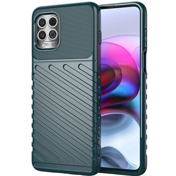

Защитный чехол Deexe Thunder Series для Motorola Moto G100 - Green