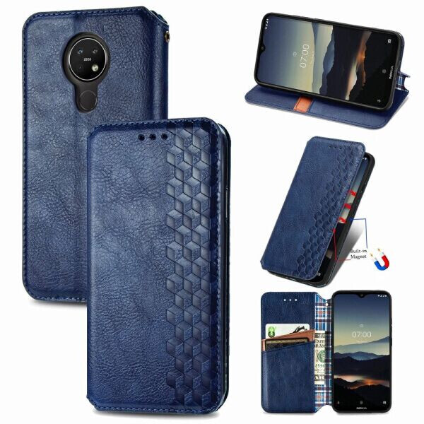 

Чехол Deexe Rhombus Wallet для Nokia 3.4 - Blue