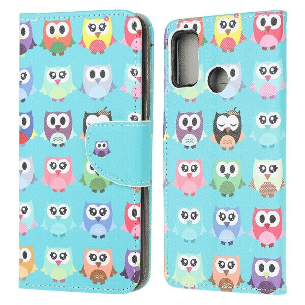 

Чехол-книжка Deexe Color Wallet для Motorola Moto G10 / G30 - Cartoon Owls