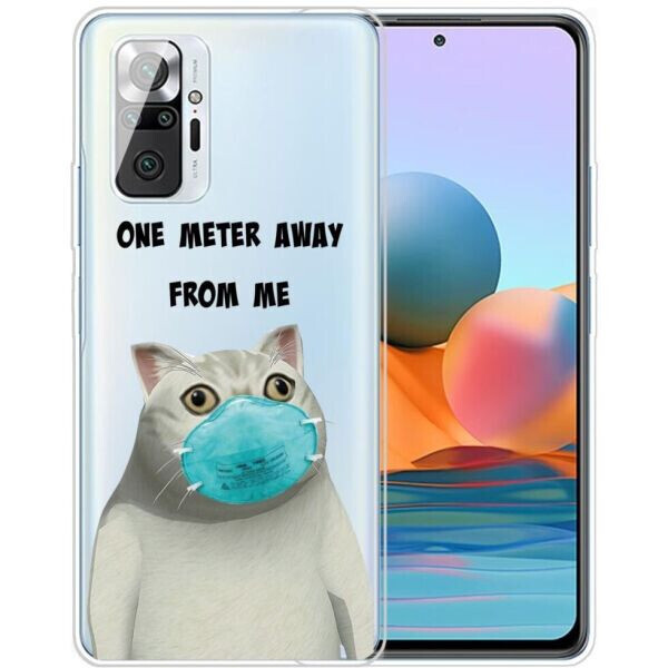 

Силиконовый (TPU) чехол Deexe Pretty Glossy для Xiaomi Redmi Note 10 Pro - Cat with Mask
