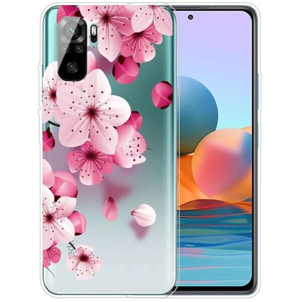 

Силиконовый (TPU) чехол Deexe Pretty Glossy для Xiaomi Redmi Note 10 / Note 10s - Peach Blossom